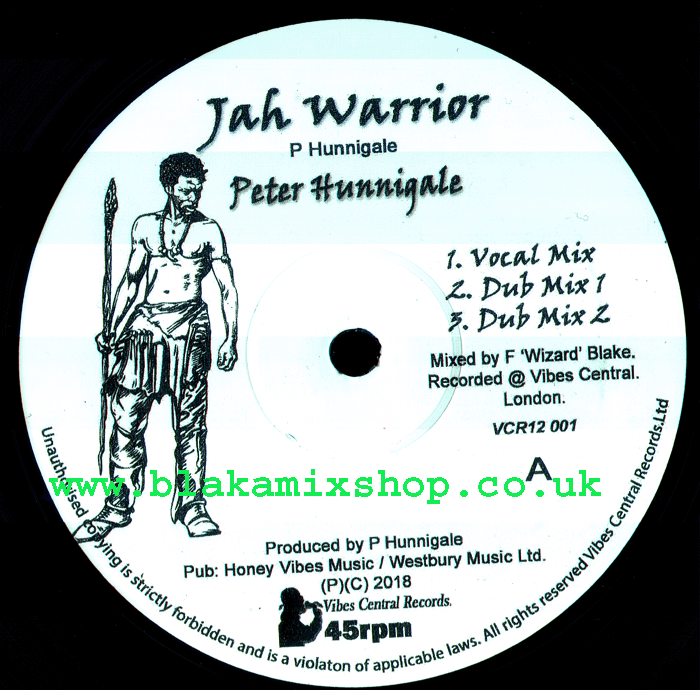 12" Jah Warrior [6 Mixes]- PETER HUNNIGALE