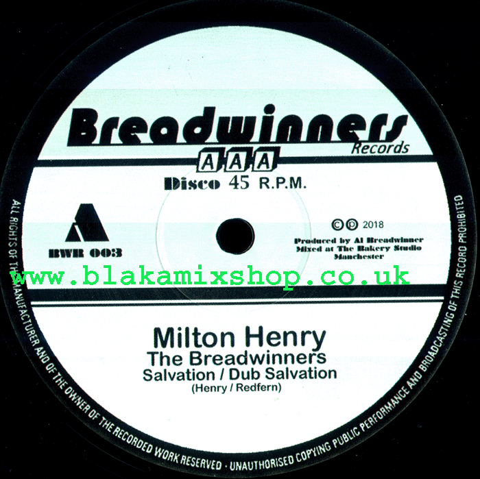 12" Salvation/Gold Digger- MILTON HENRY/THE BREADWINNERS