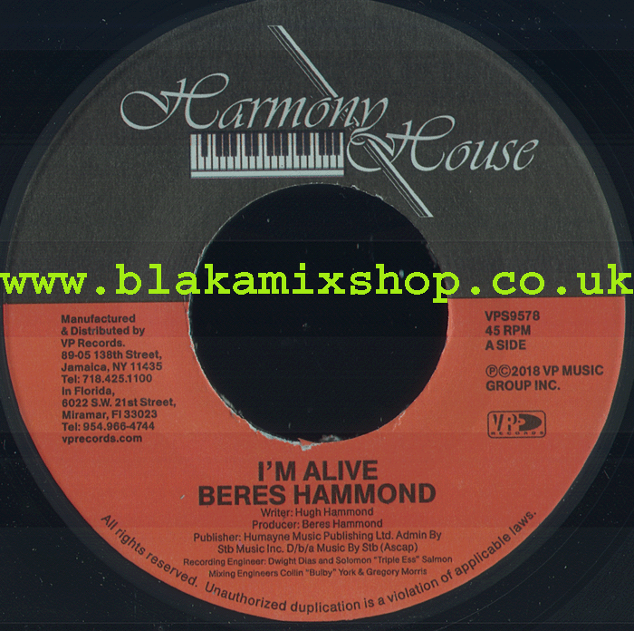 7" I'm Alive/Version- BERES HAMMOND