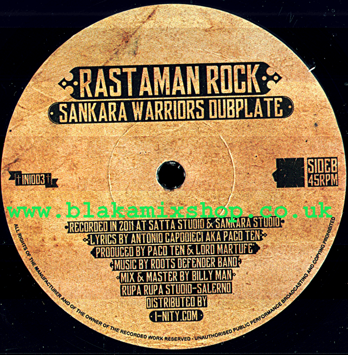 7" Rastaman Rock/Version- SANKARA WARRIORS- PACO TEN