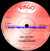 12" Ain't No Body/Checking Out The Way I Feel YVONNE ARCHER