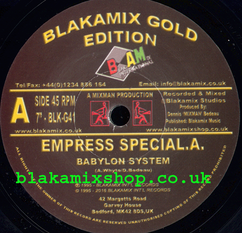 7" Babylon System/Dub- EMPRESS SPECIAL A
