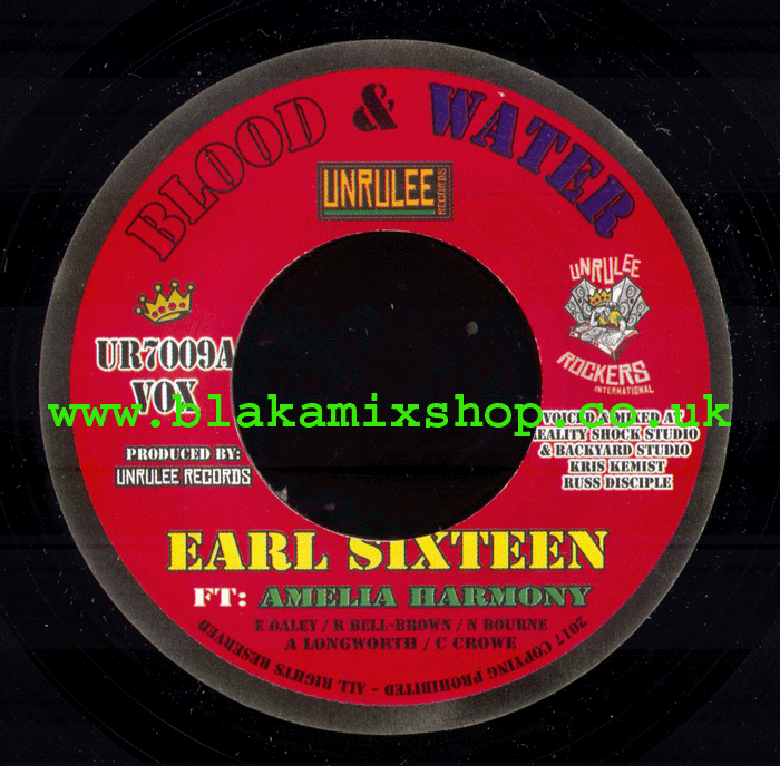 7" Blood & Water/Dub EARL SIXTEEN ft. AMELIA HARMONY