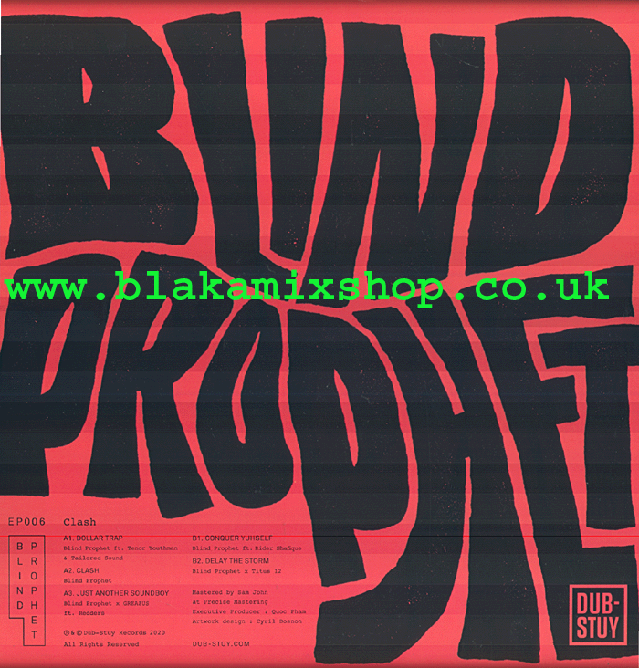 12"EP Clash EP BLIND PROPHET ft. RIDER SHAFIQUE/TENOR YOUTHMAN
