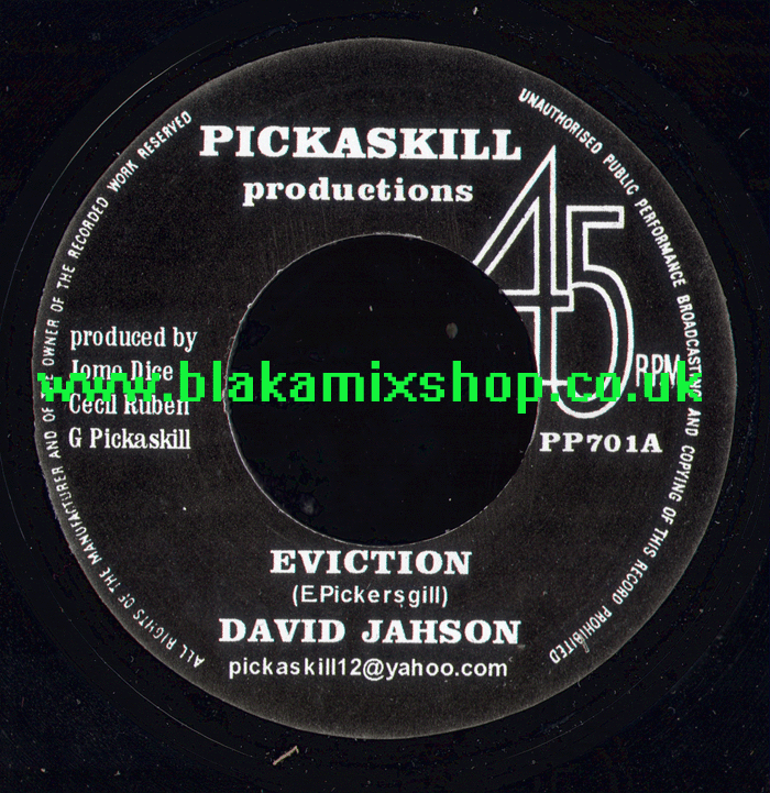 7" Eviction/Dub DAVID JAHSON