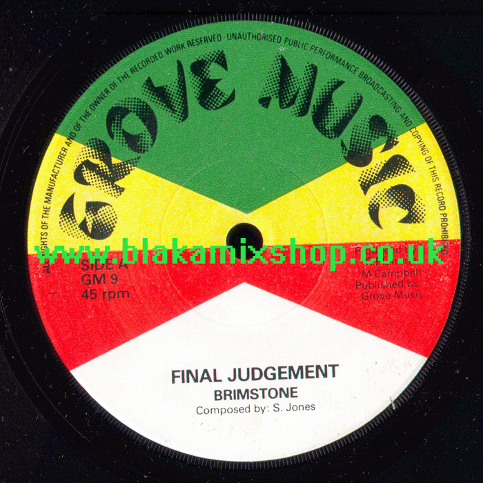 7" Final Judgement/Dub BRIMSTONE
