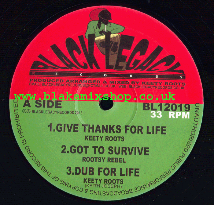 12" Give Thanks For Life/To The End- KEETY ROOTS