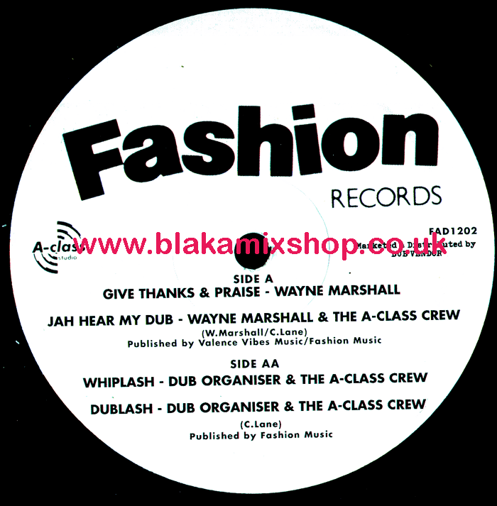 12" Give Thanks & Praise/Whiplash WAYNE MARSHALL/DUB ORGANISER