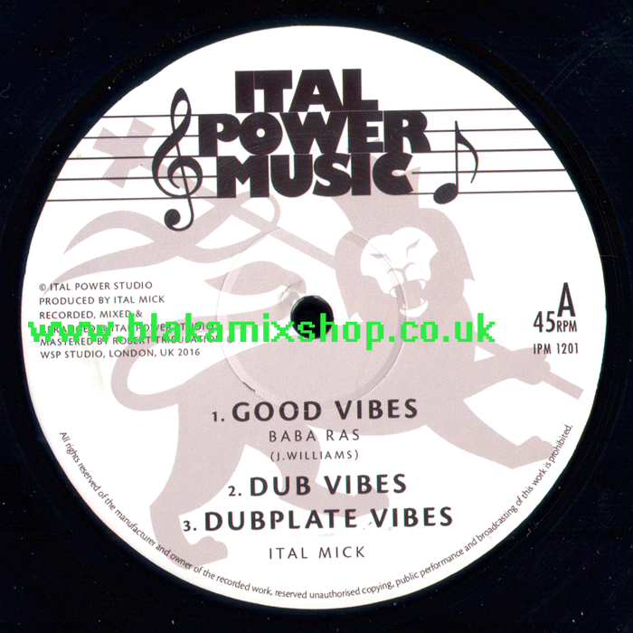 12" Good Vibes/Italist BABA RAS/ITALIST