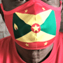 FM Grenada Red Gold & Green Face Mask