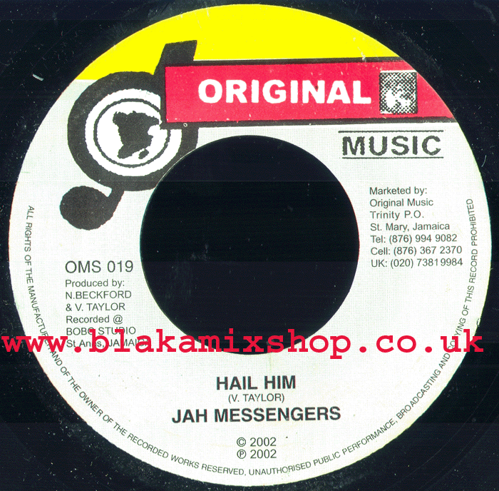 7" Hail Him/Version- JAH MESSENGER