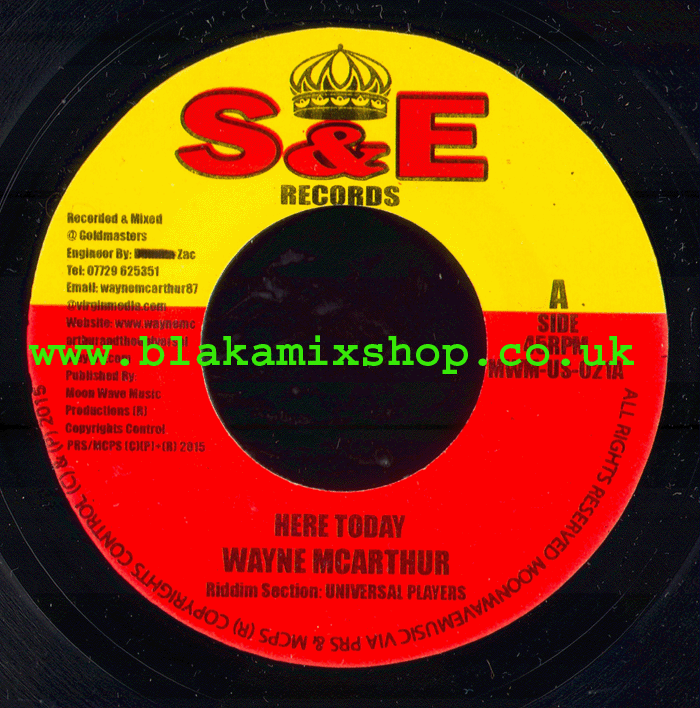 7" Here Today/Dub WAYNE McARTHUR