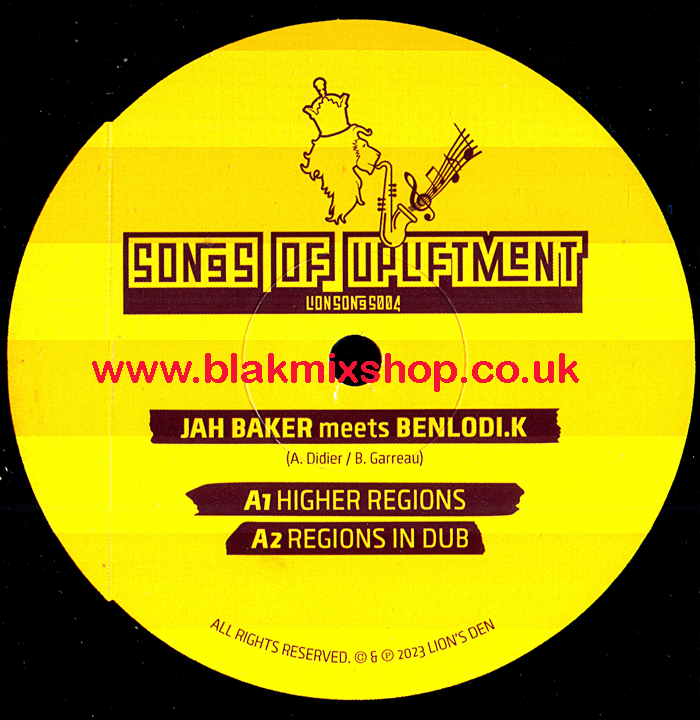 12" Higher Regions/No Shame JAH BAKER meets BENLODI. K