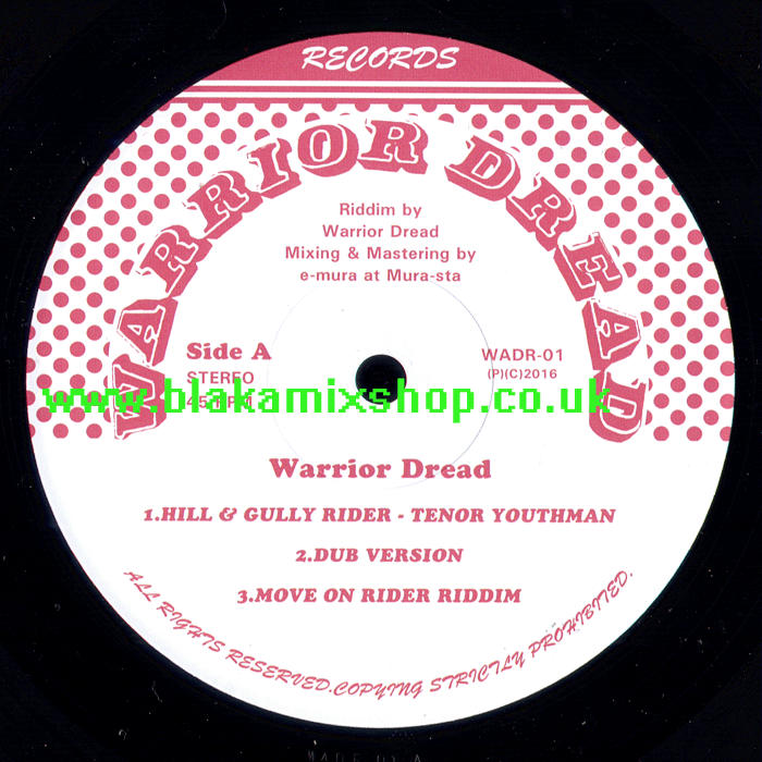 12" Hill & Gully Rider EP WARRIOR DREAD/BONY FLY ft. TENOR YOU