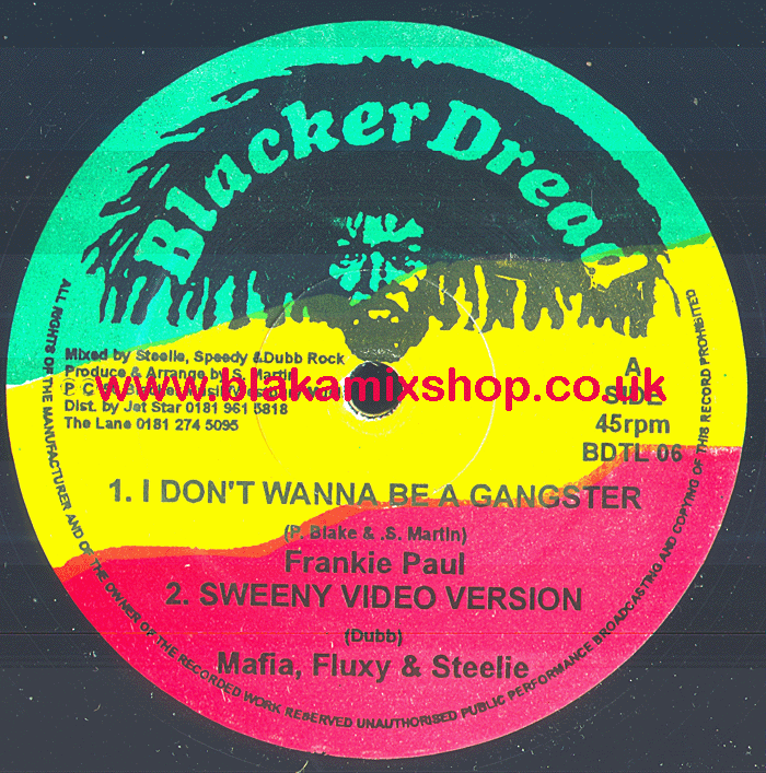 12" I Don't Wanna Be A Gangster/Sweeny Video Version FRANKIE P
