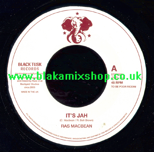 7" It's Jah/Against The Tide RAS McBEAN/AMY NICHOLLS