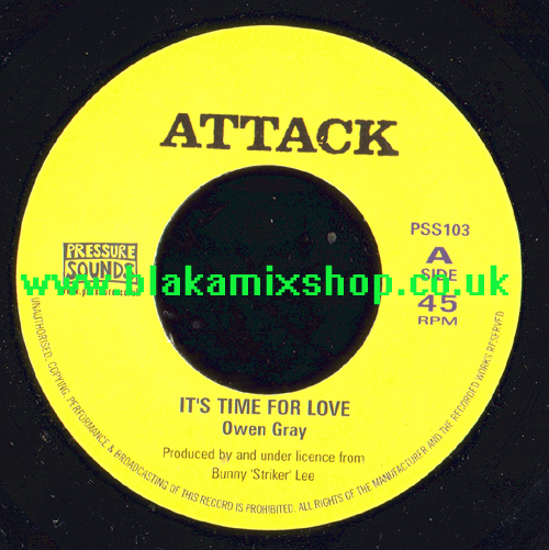 7" It's Time For Love/The Arabian Sound Of Reggae OWEN GRAY/BO