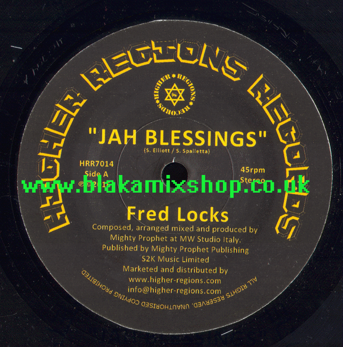 7" Jah Blessings/Dub FRED LOCKS