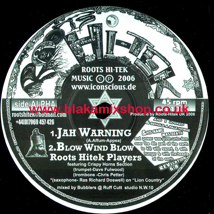 10" Jah Warning/Lion Country ROOTS HI TEK PLAYERS