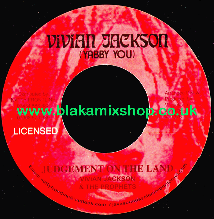 7" Judgement On The Land/Judgement Dub VIVIAN JACKSON & THE PR