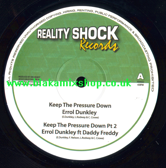 10" Keep The Pressure Down EP ERROL DUNKLEY/DADDY FREDDY/SOLO