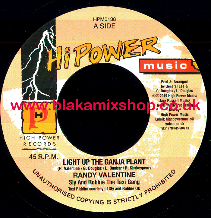 7" Light Up The Ganja Plant/Light Up The Bombo Claat RANDY VAL