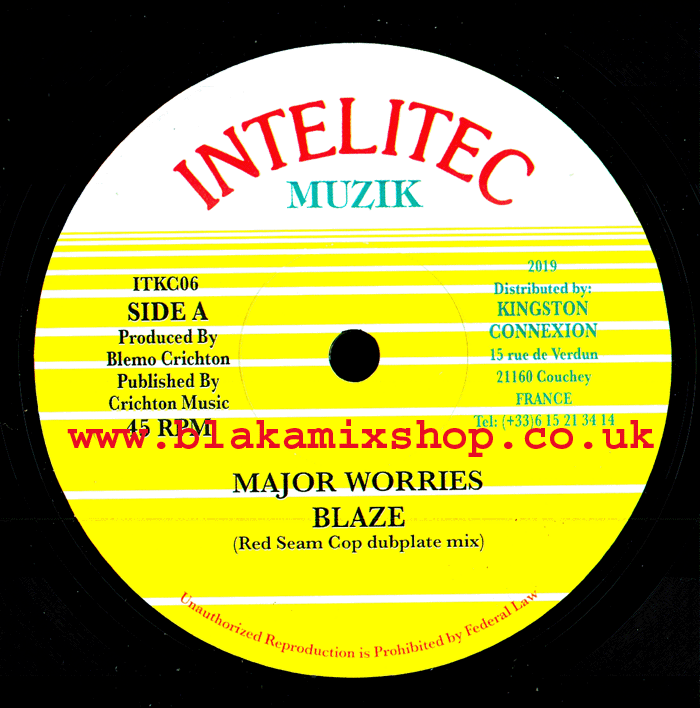 7" Blaze Red Seam Cop Dubplate Mix/Dub- MAJOR WORRIES