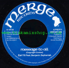 7" Message To All/Version EARL 16 & BENJAMIN ZEPHANIAH