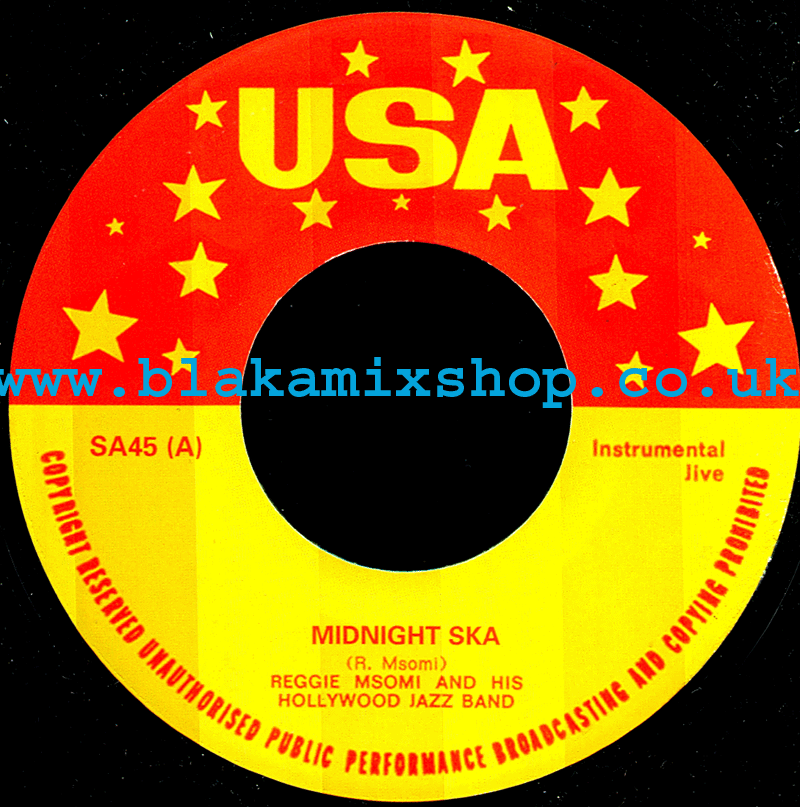 7" Midnight Ska/Blue Ska REGGIE MSOMI & HIS HOLLYWOOD JAZZ BAN