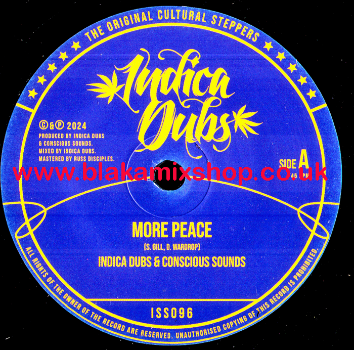 7" More Peace/Dub INDICA DUBBS & CONSCIOUS SOUNDS