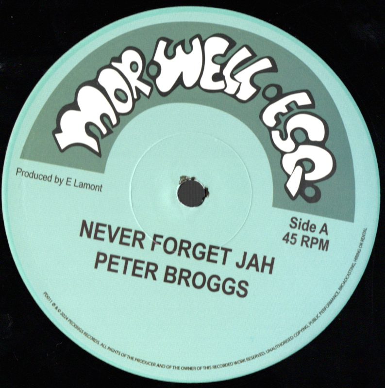 12" Never Forget Jah/Proverb- PETER BROGGS/THE MORWELLS