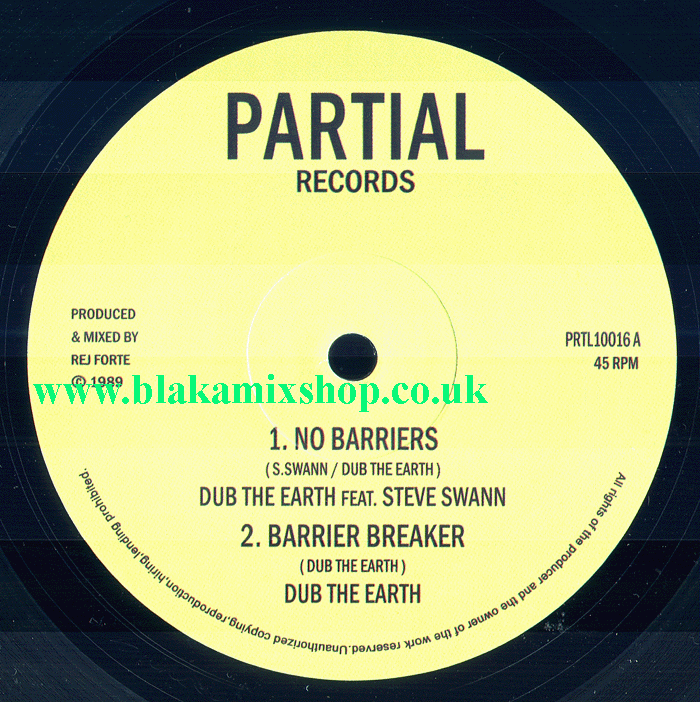 10" No Barriers/Travelling On DUB THE EARTH ft. STEVE SWANN/EM