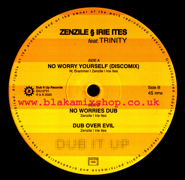12" No Worry Yourself/No Worries Dub ZENZILE & IRIE ITES ft. T