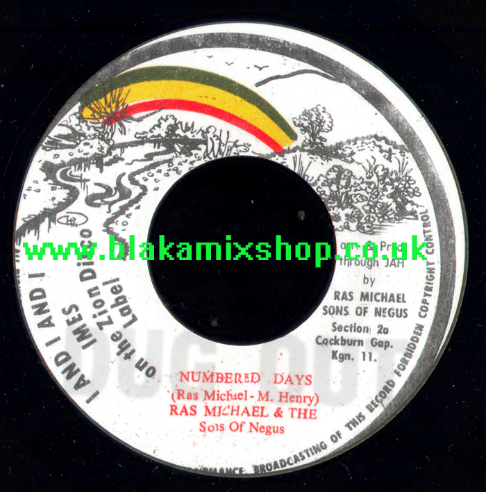 7" Numbered Days/Dub RAS MICHAEL & THE SONS OF NEGUS