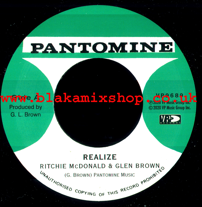 7" Realize/Determination Skank RITCHIE McDONALD & GLEN BROWN/T