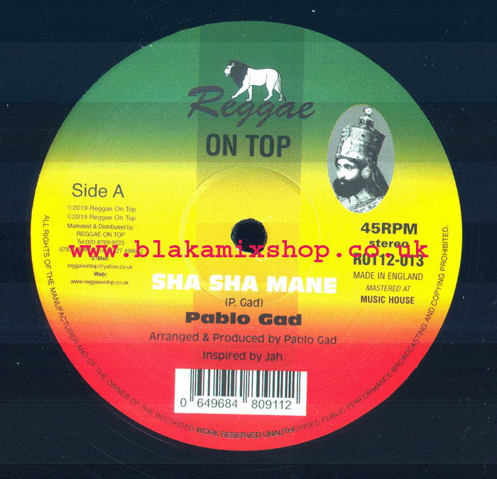12" Sha Sha Mane/Sha Sha Mane [Dancehall Mix] PABLO GAD
