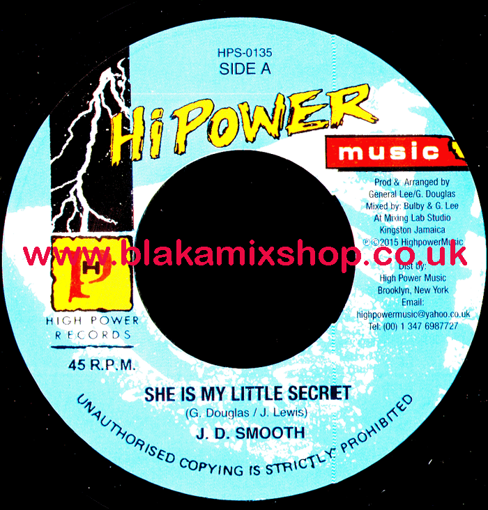 7" She Is My Little Secret/Version J.D. SMOOTH
