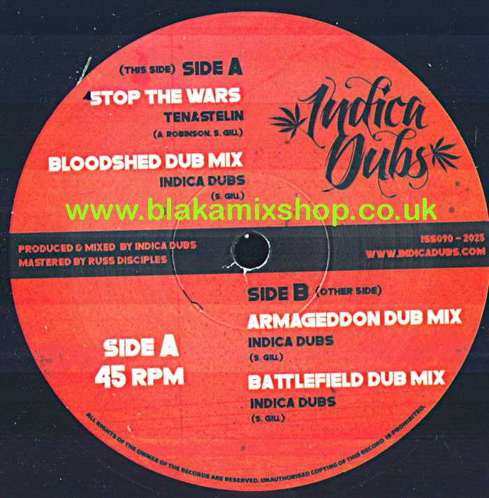 12" Stop The Wars [4 Mixes] TENASTELIN/INDICA DUBS