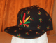 CP Red Gold & Green GANJA LEAF EMBROIDERED - CAP