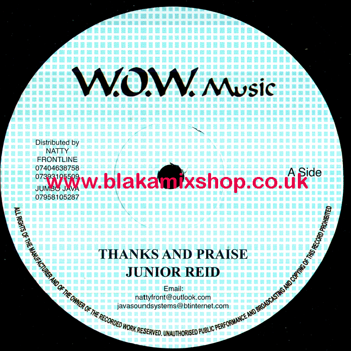 12" Thanks And Praise/Praise Dub JUNIOR REID