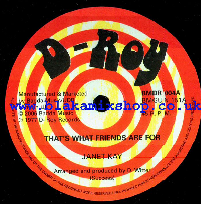 7" That's What Friends Are For/Dub JANET KAY