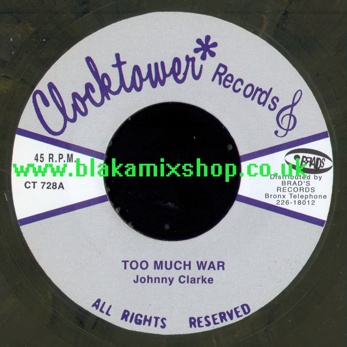 7" Too Much War/Version JOHNNY CLARKE