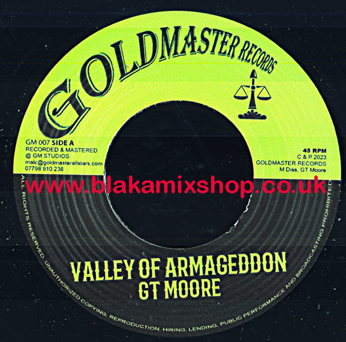 7" Valley Of Armageddon/Dub GT MOORE