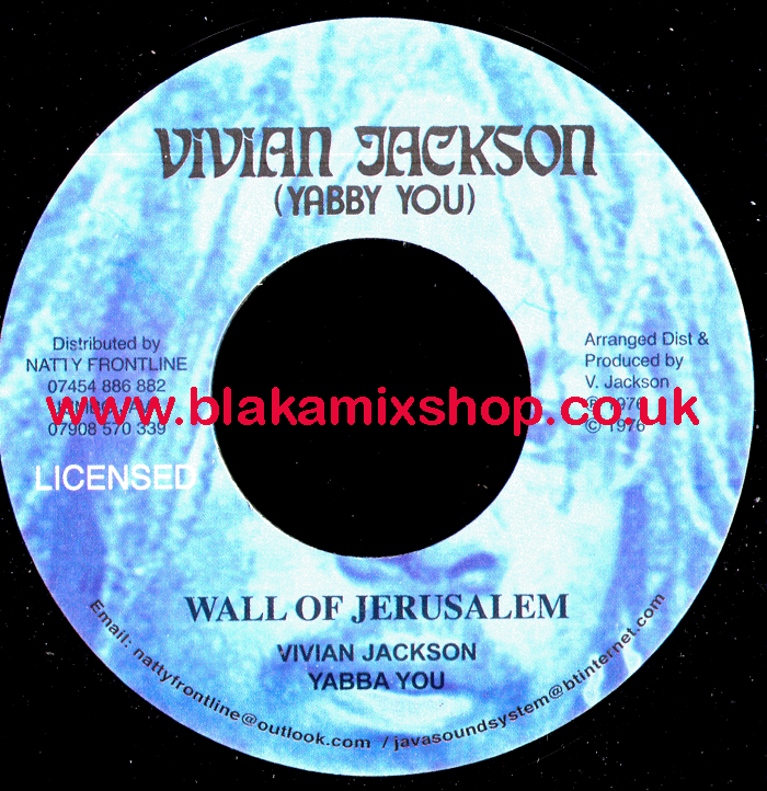 7" Wall Of Jerusalem/Jerusalem Dub VIVAN JACKSON