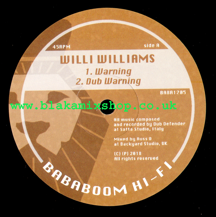 12" Warning/Still Waters WILLI WILLIAMS/DUB DEFENDER