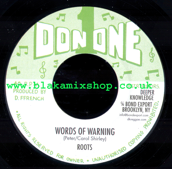 7" Words Of Warning/Word Of Dub- ROOTS